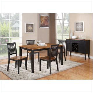 Steve Silver Company Candice 5 Piece Rectangular Dining Table Set in Oak and Black   CD450T 5Pc Dining PKG