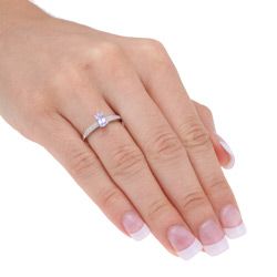 Miadora 10k White Gold Tanzanite and Diamond Accent Ring Miadora Gemstone Rings
