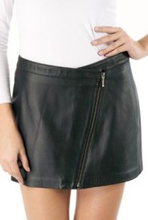 Jessie G. Women's Lambskin Leather Zip Mini Skirt   Petite
