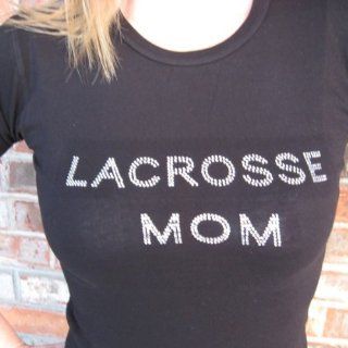 Clear Rhinestones Lacrosse Mom Shirt Sports & Outdoors