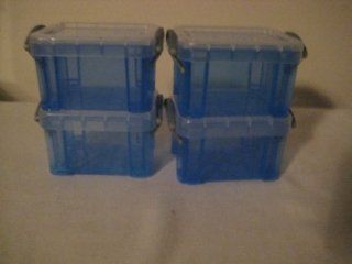 Really Useful Boxes 0.14 Liters Trans Color Blue (4 Pack)   Lidded Home Storage Bins