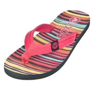 Roxy Pink striped talia flip flops