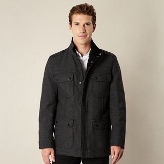 Thomas Nash Big and tall grey wool blend four pocket coat