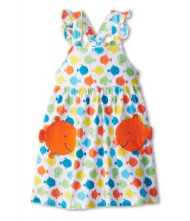 le top Go Fish Sundress with Cross Back   Orange Fish Pockets Girls Dress (Blue)