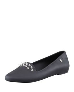 Virtue III Spiked Jelly Slipper   Melissa Shoes   Black (5.0B)