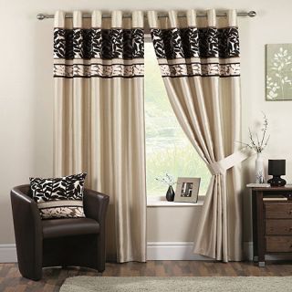 Curtina Coniston Black Lined Eyelet Curtains