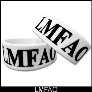 LMFAO Designer Rubber Saying Bracelet #22 (White) Clothing