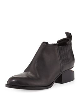 Kori Leather Lift Heel Ankle Boot, Black   Alexander Wang   Black (37.0B/7.0B)