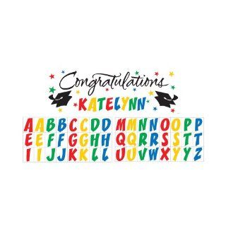 Creative Converting Classic Congratulations with Rainbow Stickers Paper Art Giant Fill In Graduation Party Banner, 60 by 20 Inch Kitchen & Dining