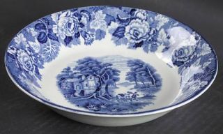 Enoch Wood & Sons English Scenery Blue (Blue Backs,Smooth) Coupe Soup Bowl, Fine