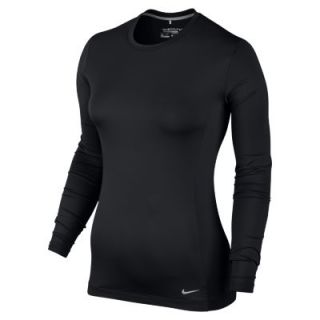Nike Pro Long Sleeve Crew Womens Golf Top   Black