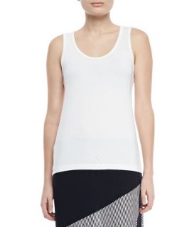 Womens Slim Scoop Neck Jersey Tank   Isda & Co   White (X SMALL (2))