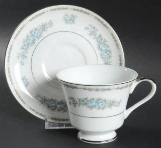 Fashion Manor Jacqueline Footed Cup & Saucer Set, Fine China Dinnerware   Light