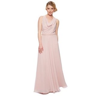 No. 1 Jenny Packham Designer rose pink embellished waist maxi dress