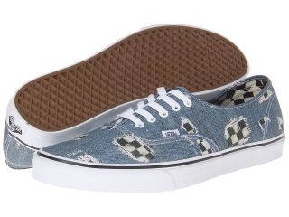 Vans Authentic Blue/True White) Skate Shoes (Blue)
