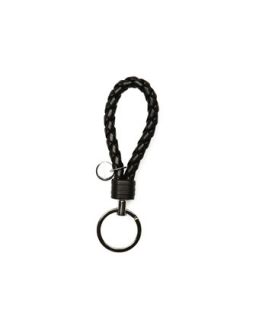 Braided Loop Key Ring, Black   Bottega Veneta   Black
