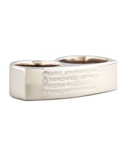 Standard Supply Double Ring, Silvertone   MARC by Marc Jacobs   Silver (S/M)