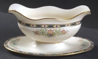 Lenox China Mystic Gravy Boat with Attached Underplate, Fine China Dinnerware  