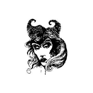 Vsgraphics Llc Woman With Horned Haircut Vinyl Wall Art Black Size Medium