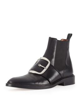 Buckle Strap Leather Ankle Boot, Black   Givenchy   Black (40.5B/10.5B)