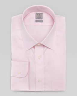 Mens Solid Basic Fit Dress Shirt, Pink   Ike Behar   Pink (15 1/2R)