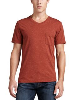 Mens Jersey V Neck Pocket Tee, Red   7 For All Mankind   Ginger red (SMALL)
