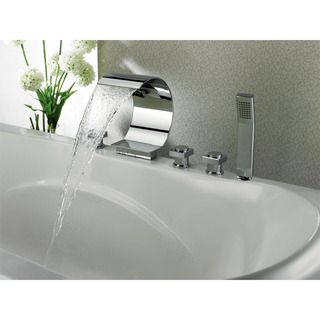 Sumerain Polished Chrome Waterfall Bathtub Faucet