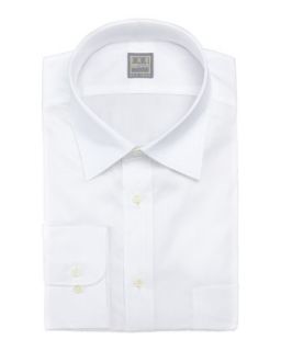 Mens Solid Basic Fit Dress Shirt, White   Ike Behar   White (18 1/2L)