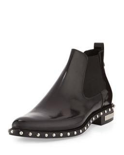 Mens Studded Leather Chelsea Boot, Black   Givenchy   Black (10.0D)