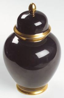 Fitz & Floyd Renaissance Black On White Medium Ginger Jar & Lid, Fine China Dinn