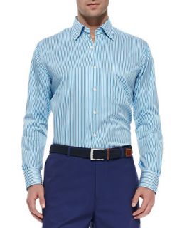 Mens Multi Stripe Sport Shirt, Blue   Peter Millar   Blue multi (MEDIUM)