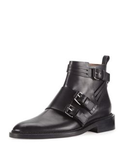Monk Strap Calfskin Ankle Boot, Black   Givenchy   Black (38.5B/8.5B)