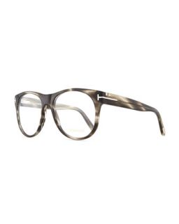 Mens Round Acetate Fashion Glasses, Gray   Tom Ford   Grey