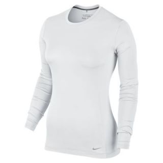 Nike Pro Long Sleeve Crew Womens Golf Top   White