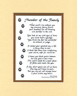 Member of the Family Dog or Cat Poem Wall Decor Pet Saying Dog Saying   Decorative Plaques