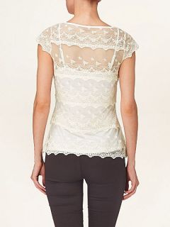 Phase Eight Maura tiered lace top Ivory