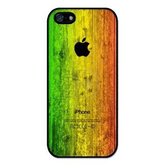 Rastafari Reggae Colors on Wood Pattern RUBBER iphone 5 case   Fits iphone 5 T Mobile, AT&T, Sprint, Verizon and International Cell Phones & Accessories