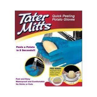 As Seen on TV HWTATRMITS Tater Mitts Quick Peel Potato Gloves Bonus Vegetable Slicer Sports & Outdoors