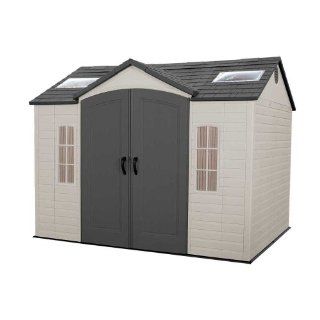 Lifetime 60005 8 by 10 Foot Outdoor Storage Shed with Windows, Skylights, and Shelving  Patio, Lawn & Garden