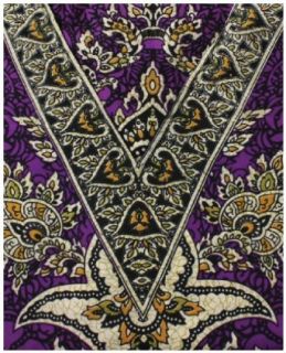 Batik Design Pull String Pull String Rayon Caftan Kaftan   Available in Several Colors (Purple) Clothing