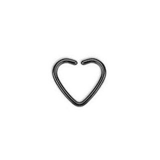 *16gauge Earring tiny Heart Captive Ring daith Jewelry 16 Gauge 3/8 Inch Heart Shaped Cartilage Earring tragus Jewelry niobium Heart Design Ear Cartilage Rook Tragus Helix Jewelry 3/8" 16g (BLACK) Kitchen & Dining