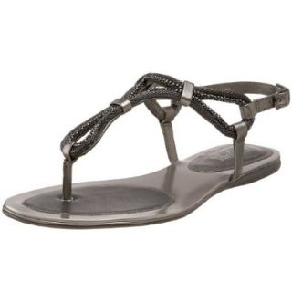 Kenneth Cole REACTION Women's Shes A Gem Flat Thong Sandal, Pewter, 4 M US Shoes