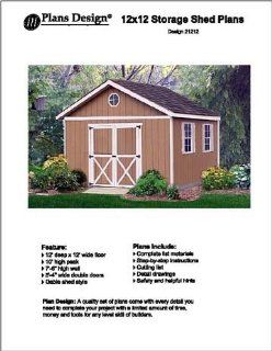 12' x 12'Gable Storage Shed Project Plans  Design #21212   Woodworking Project Plans  