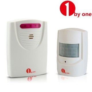 1Byone Safety Driveway Patrol Infrared And Wireless Home Security Alert Alarm System Kit Color White, Classical Easy Alarms With LED Indicator Weatherproof, Protect Home Garden Garage Shed Business Warehouse Aircraft Hangar Secret Place Space And Anywhere 