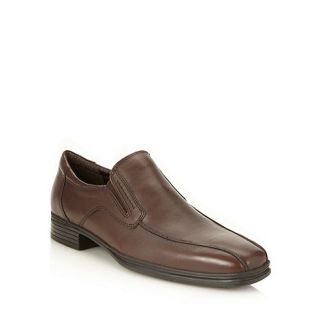 Hush Puppies Wide fit brown leather bodmin slip on shoes