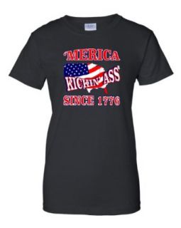 Womens Merica Kicking Ass Since 1776 American Pride July 4th T Shirt Clothing