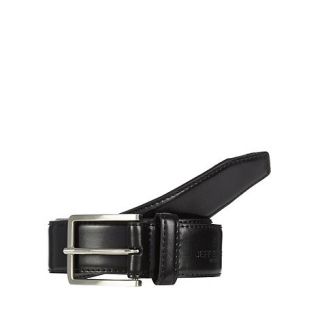 Jeff Banks Designer black logo debossed coated leather belt