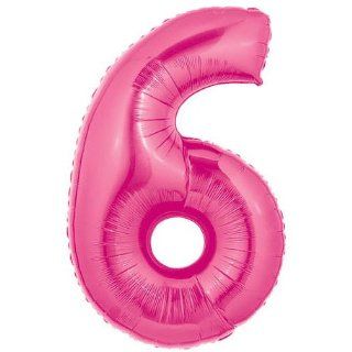 Megaloon Number 6 Pink Foil Balloon (1 per package) Toys & Games