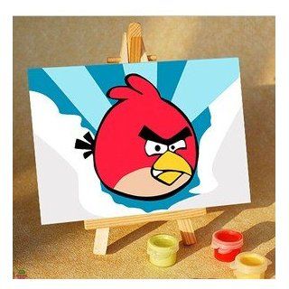 W&Hstore 13101508 DIY Paint By Number Kits for Kid's,Angry Birds,6"x4" Toys & Games