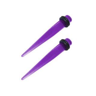 Purple Uv Acrylic Ear Plugs Spike Design   00 Gauge (10mm) Body Piercing Plugs Jewelry